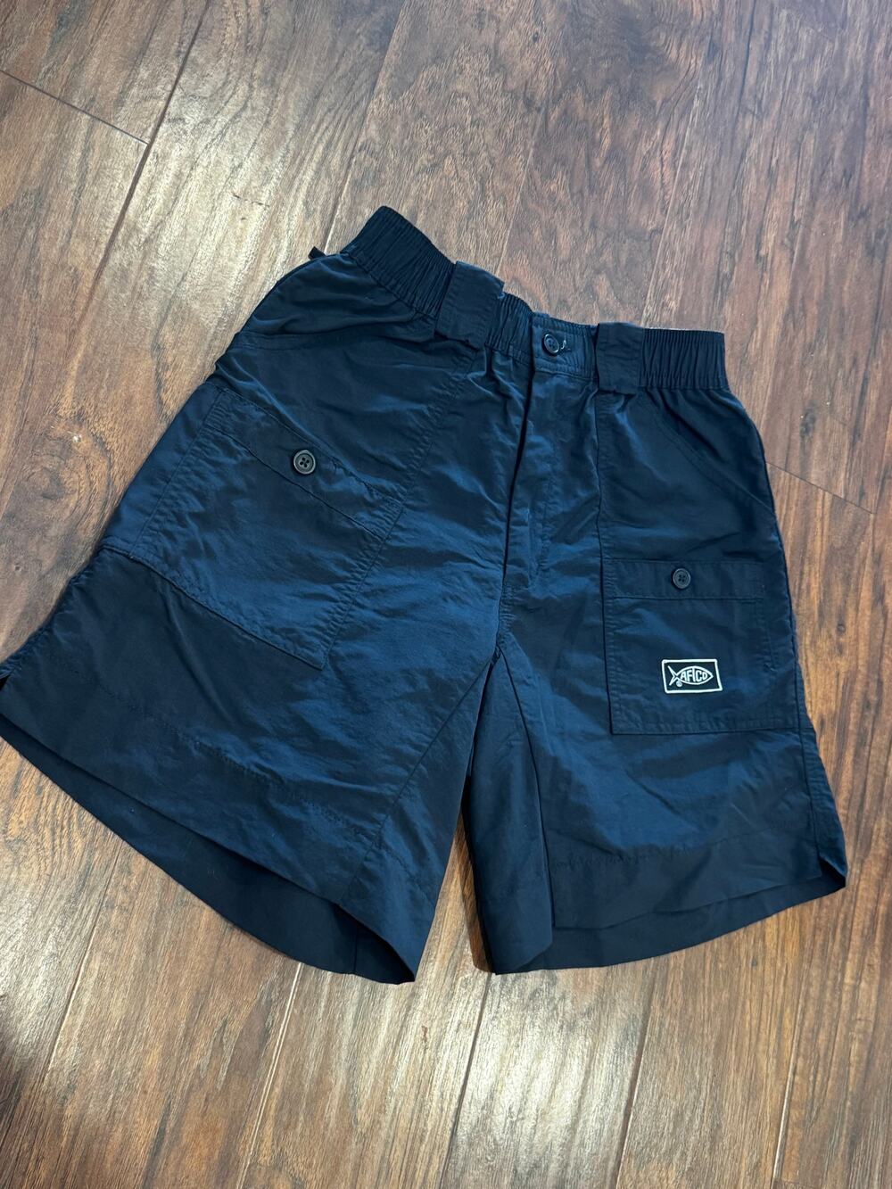 Aftco American Fishing Tackle Co Active Shorts Navy Blue 28 Nylon Performance